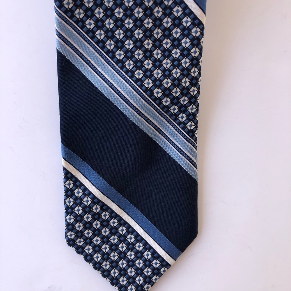 Givenchy Vintage Blue Tie Designer Stripes Men - Picture 2 of 7